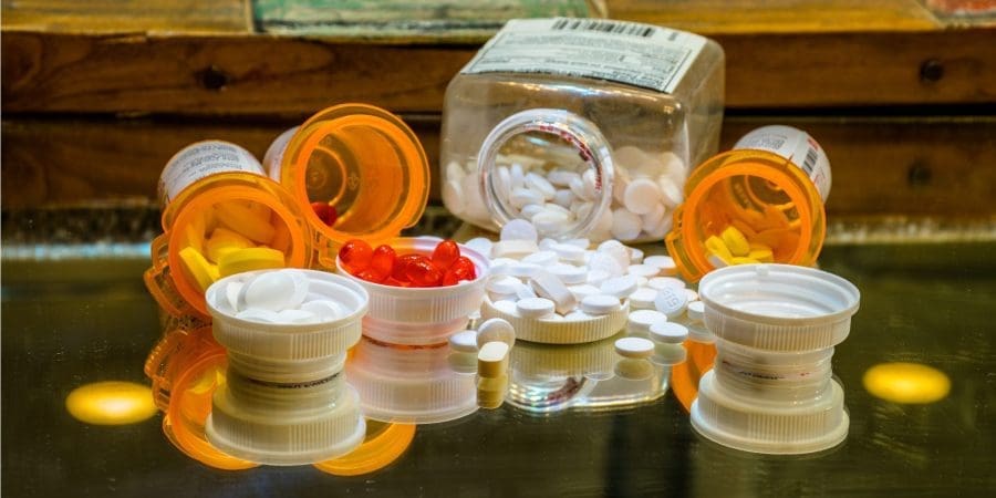 Addictive Prescription Drugs on the table