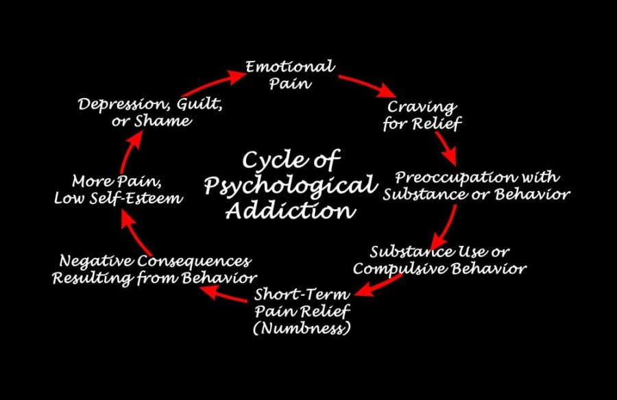 Cycle of Psychological Addiction - infographic