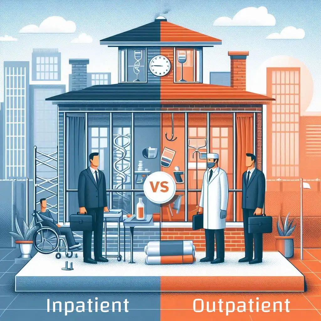 Inpatient vs Outpatient - infographic