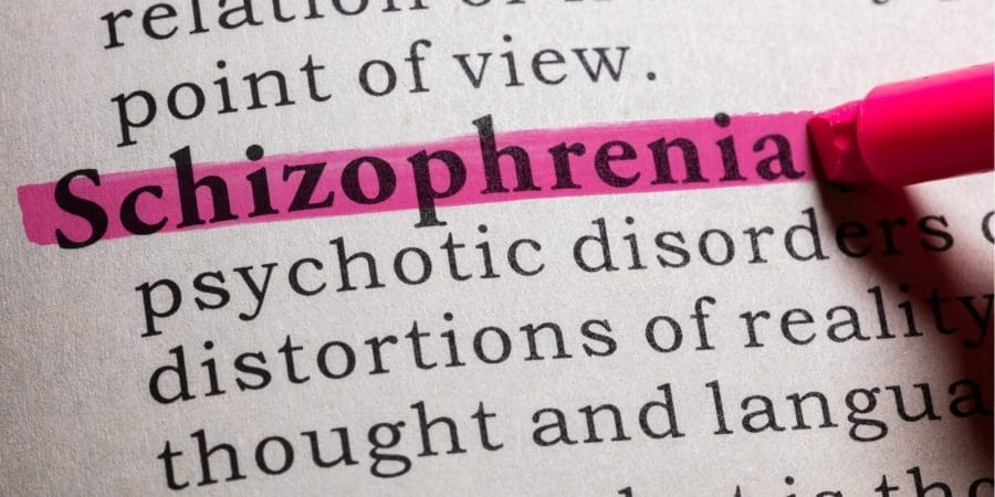 Schizophrenia highlighted on the dictionary - illustration