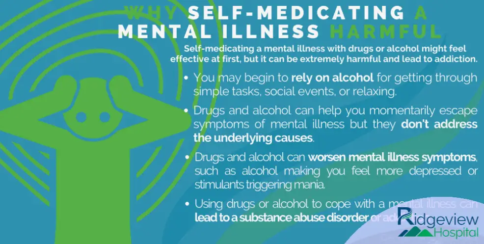 Self-Medicating a Mental Illness Harmful Infographic