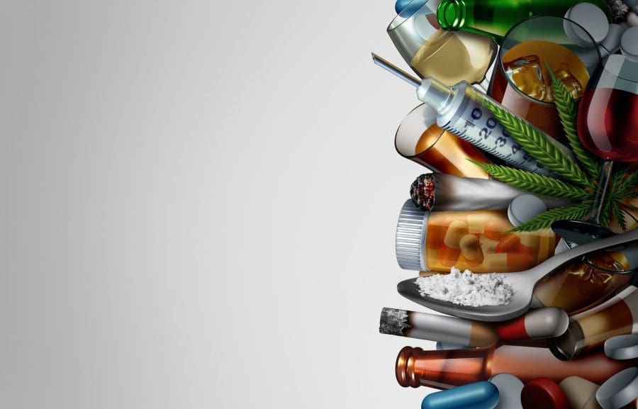 addictions, drug, alcohol, cocaine - illustration