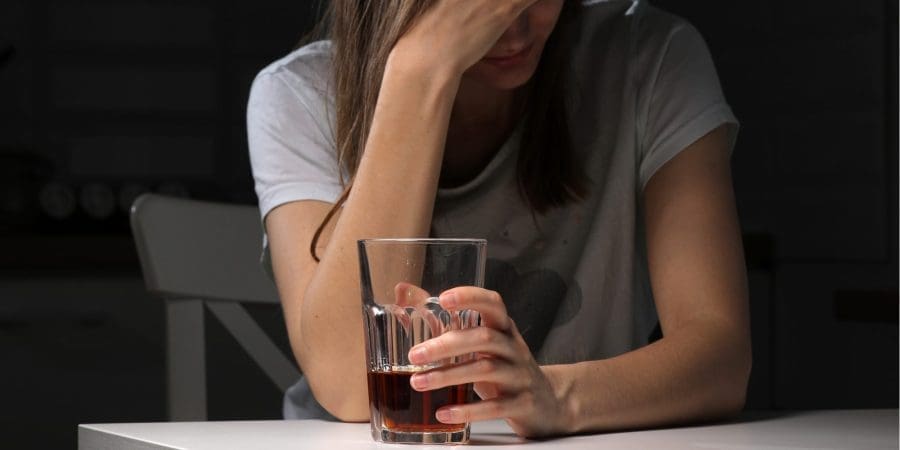 Woman with alcohol problems