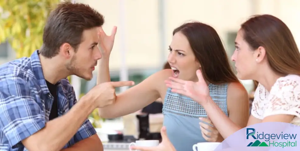 family arguing about addiction